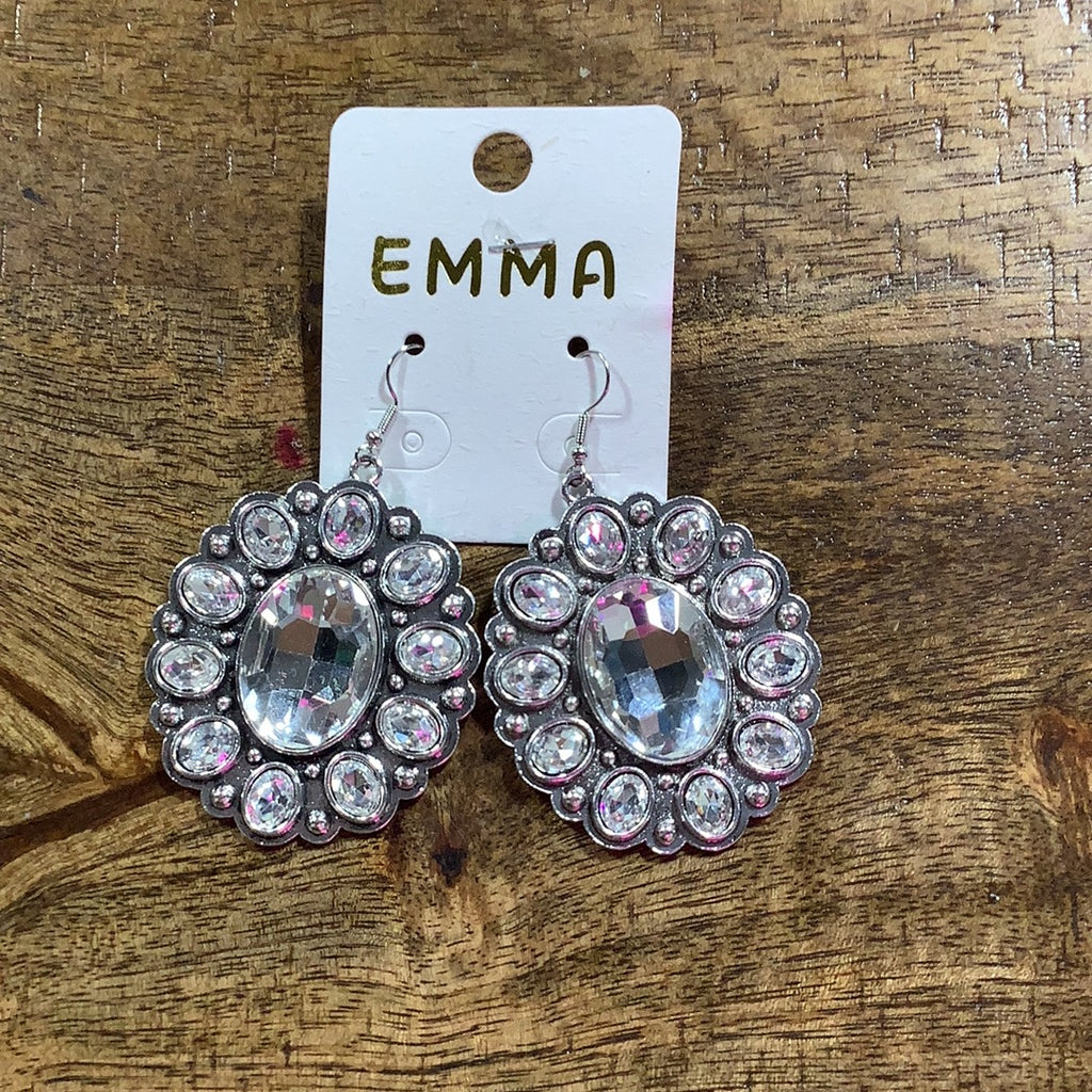 Silver Bling Concho Earrings