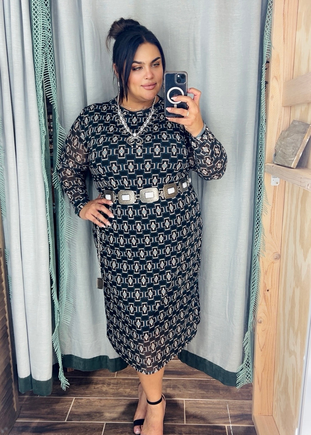 Aztec Mesh Dress *Plus Size