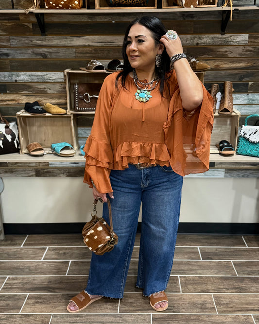 Ruffles Hem Blouse