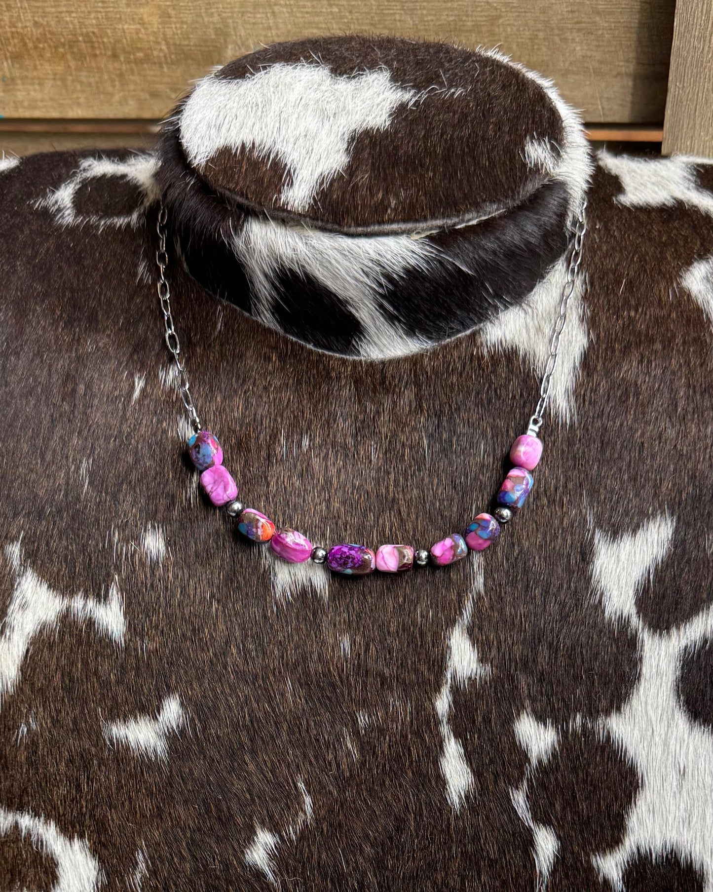 Pink Dahlia Simple Stacker Necklace *Non Native