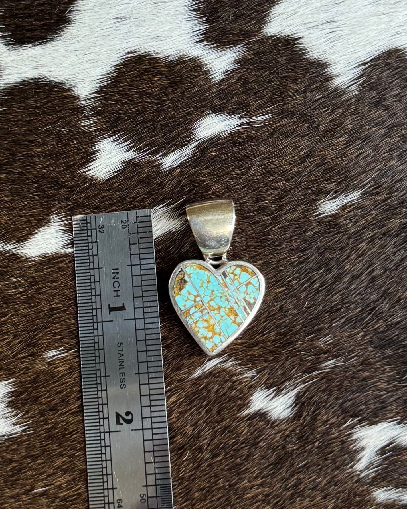 Inlay #8 Heart Pendant *Native