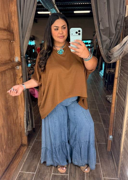 Brown Oversized Top