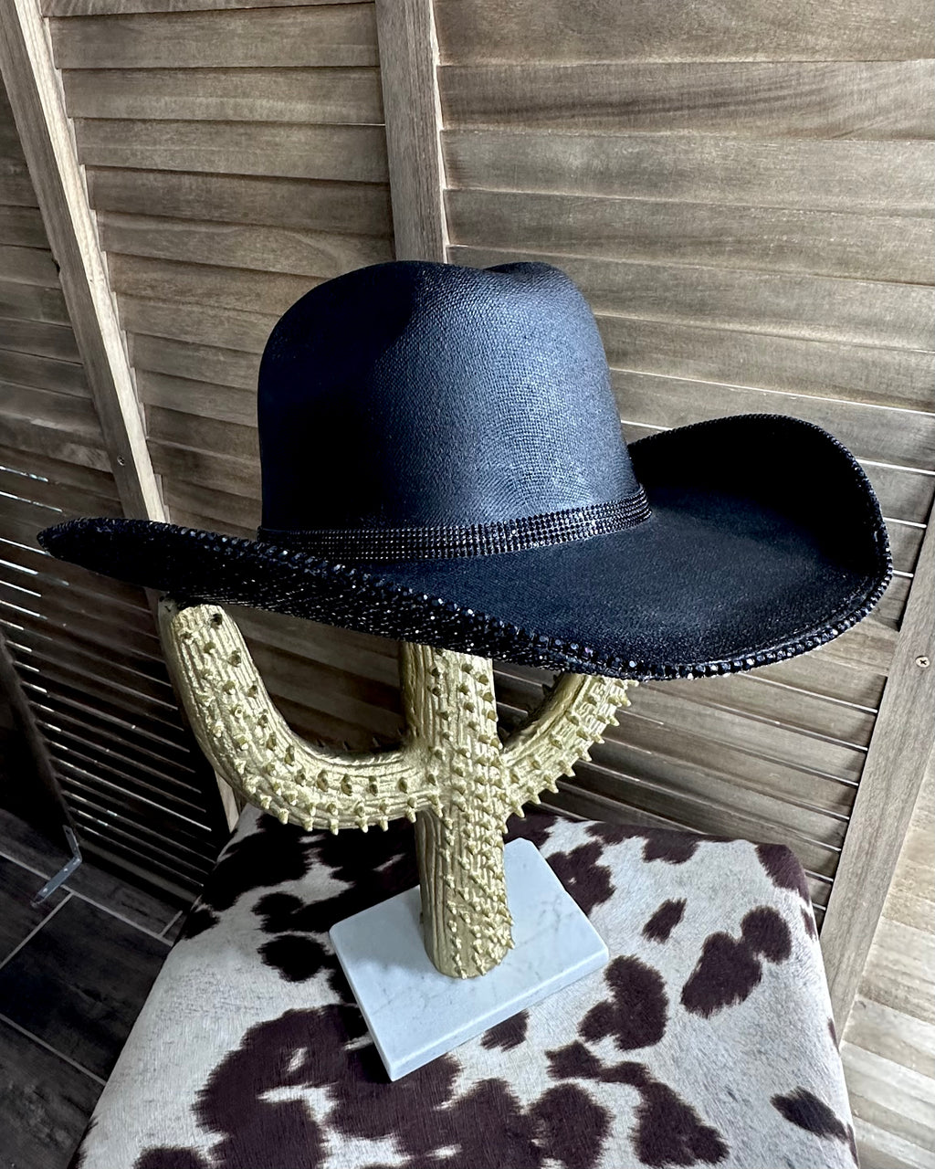 Bling Queen Cowgirl Rhinestone Hat *Black
