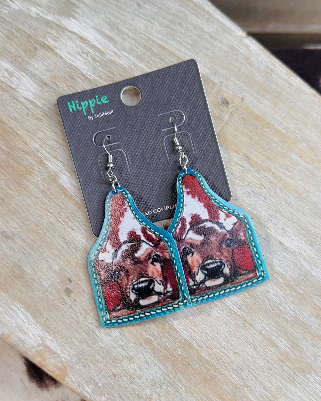 Cow Cattle Tag Earrings