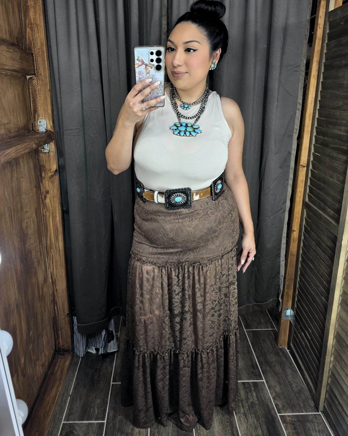 Cute In Lace Skirt *Brown