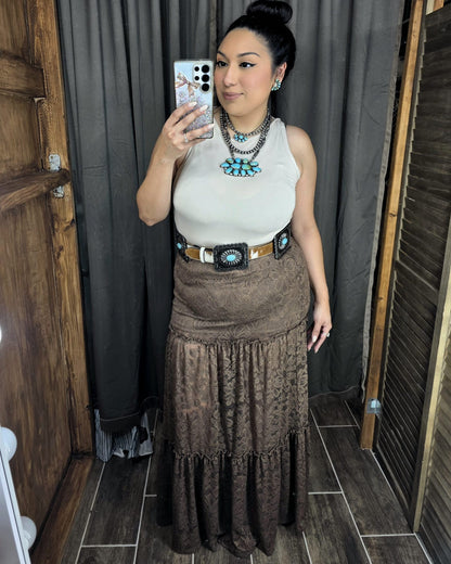 Cute In Lace Skirt *Brown