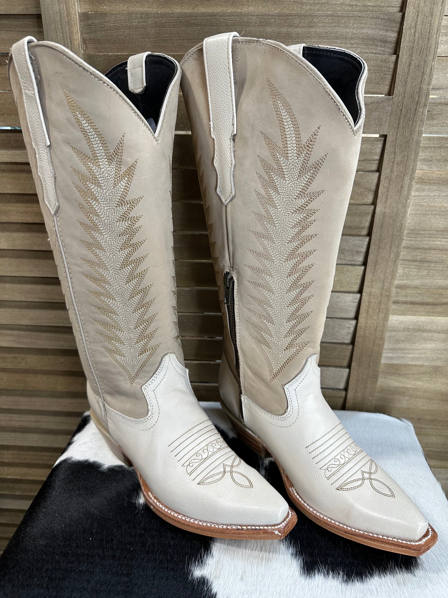 Sierra Wide Calf Boots *Bone