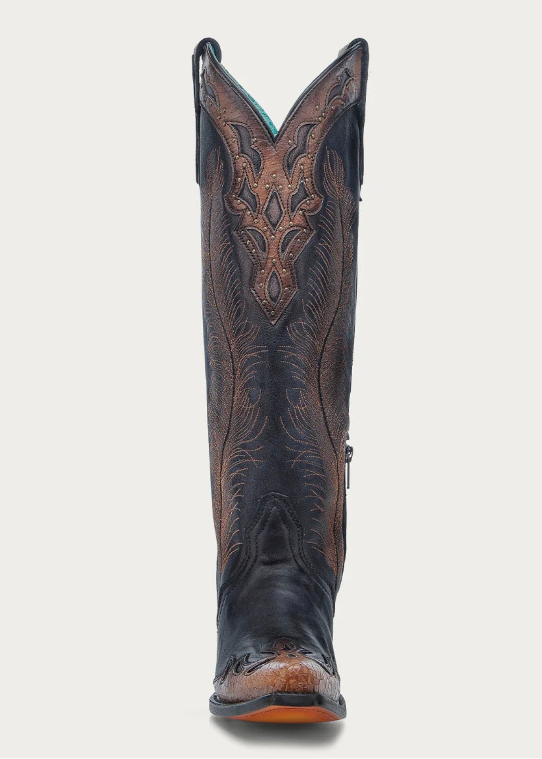 Corral Black-Honey Feather Embroidered Boots