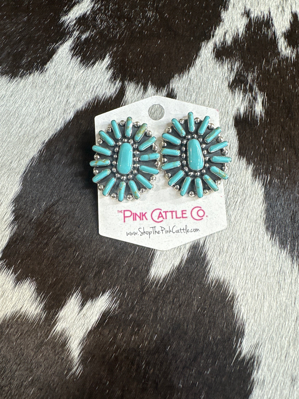 Turquoise Cluster Earrings *Genuine