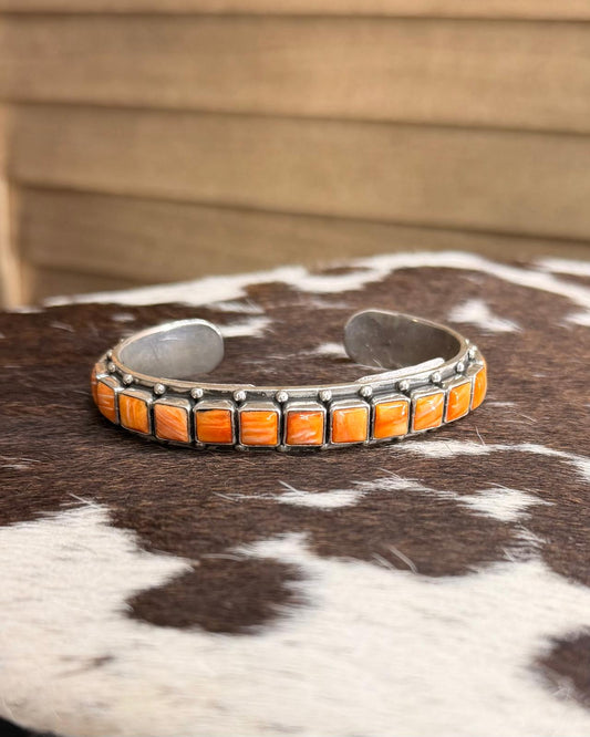 Federico Jimenez Orange Spiny Muti Square Cuff