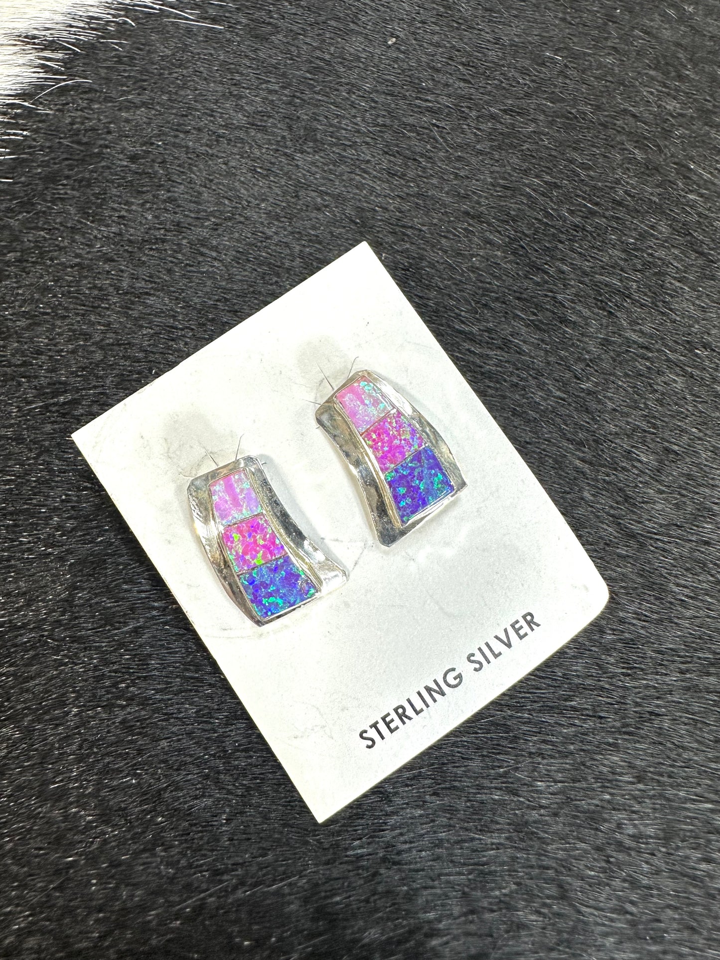 Purple Ombre Opal Earrings