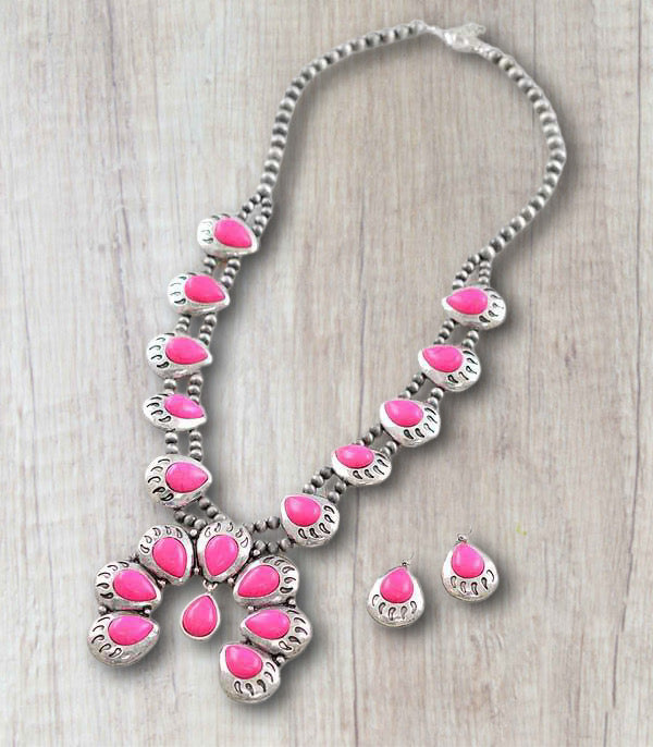 Pretty in Pink Squash Blossom Necklace