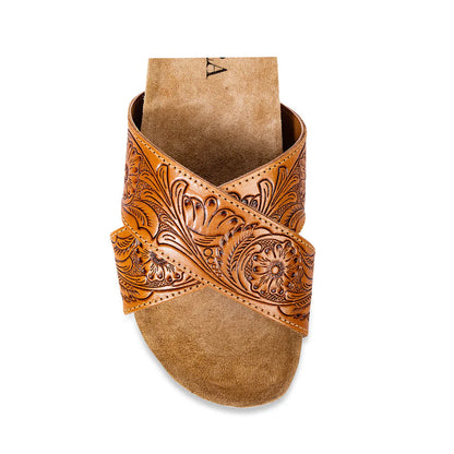 Gracie Hand Tooled Leather Sandals