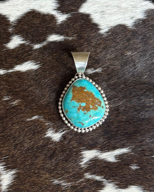 Turquoise & Brown Pendant *Native
