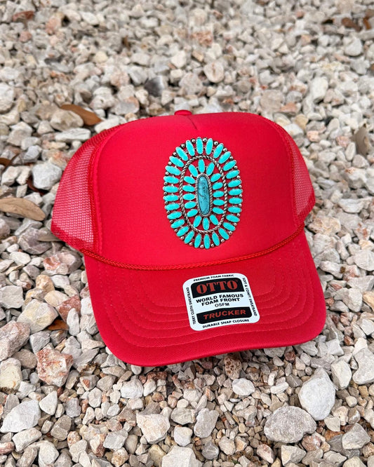 Red Concho Trucket Cap