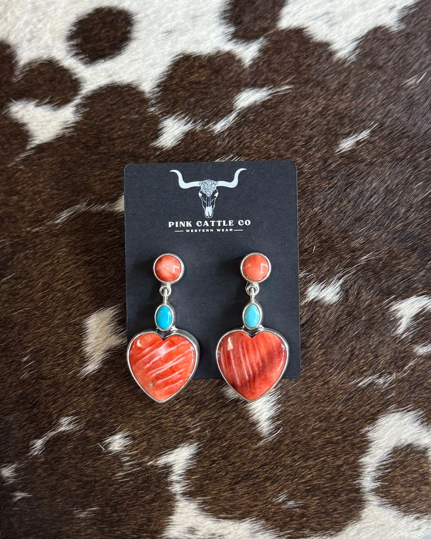 Federico Jimenez Red Spiny Heart Earrings