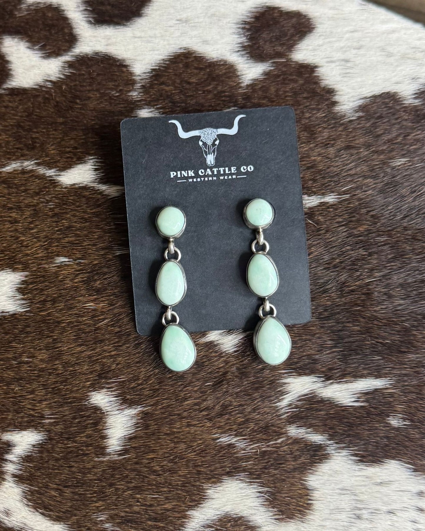 Paloma 3 Stone Dangle Earrings *Native