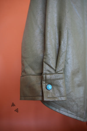 Leather Lux *Agave Button Up