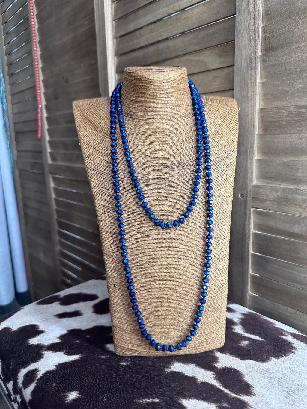 Mattalic Blue Beaded Necklace