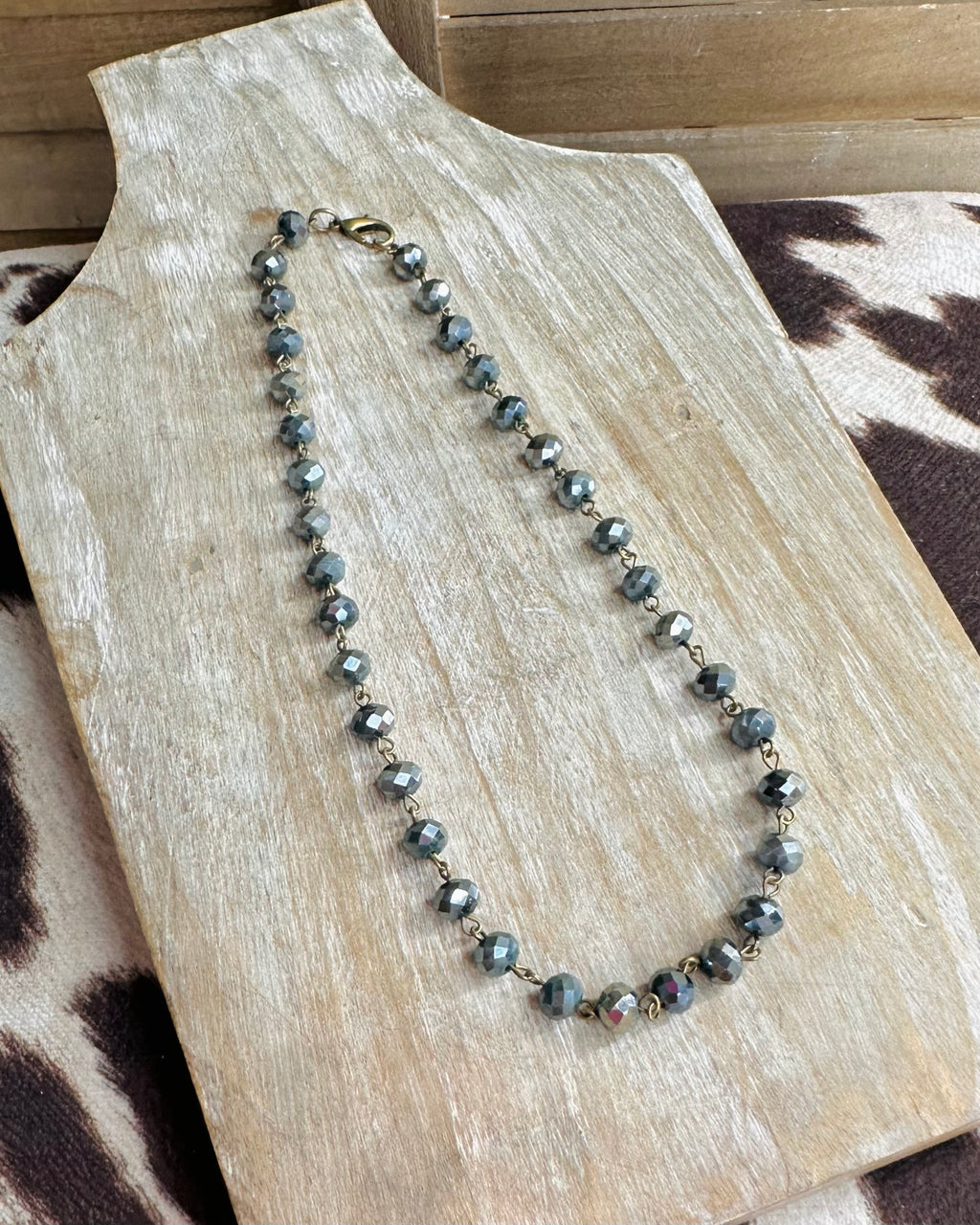 Beaded Choker Necklace *Graphite