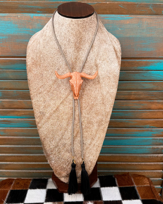 Longhorn Acrylic Western Bolo