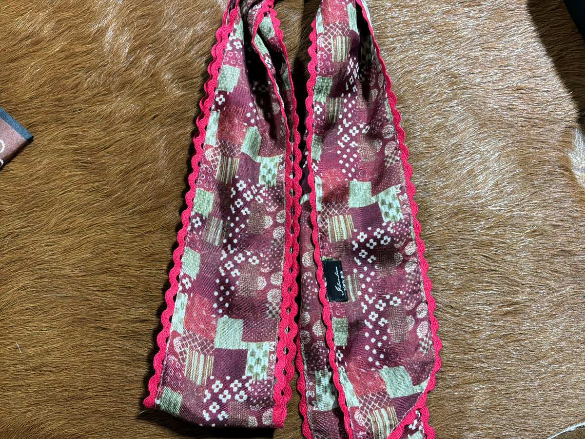 Burgundy Patchwork Twilly