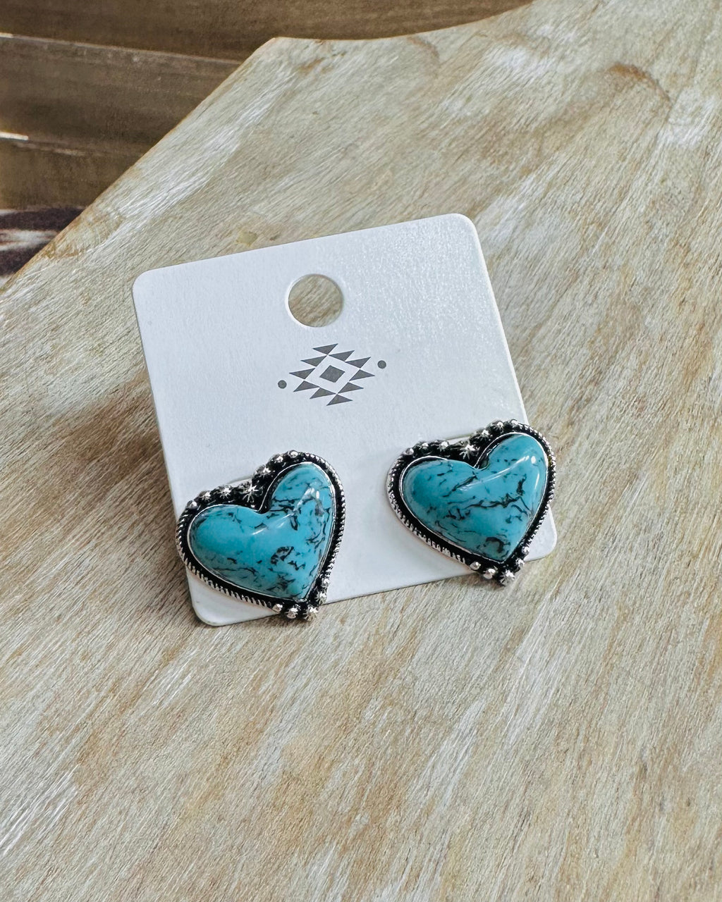 Turquoise Heart Studs