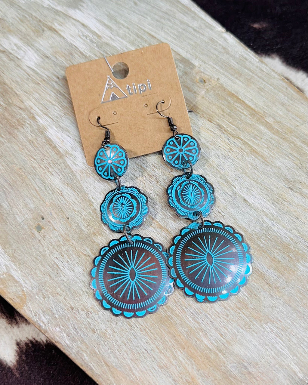 Tres Conchos Patina Earrings