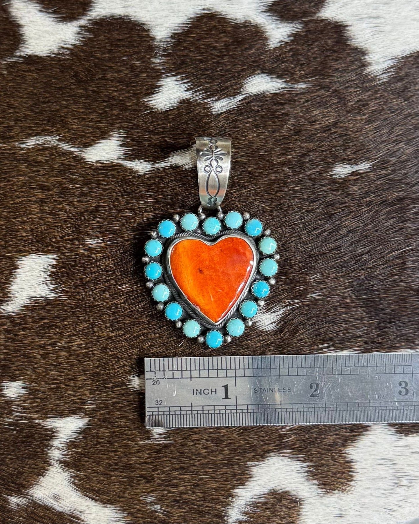 Spiny & Turquoise Heart Pendant *Native