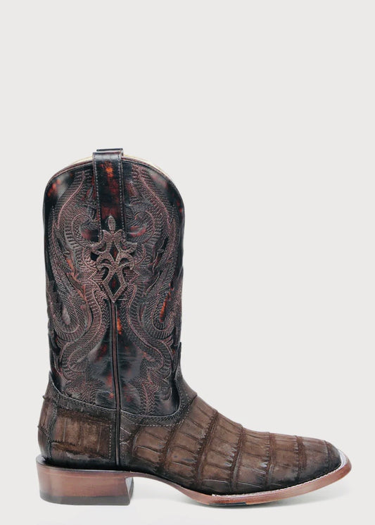 Men’s Chocolate Alligator Square Toe Boots