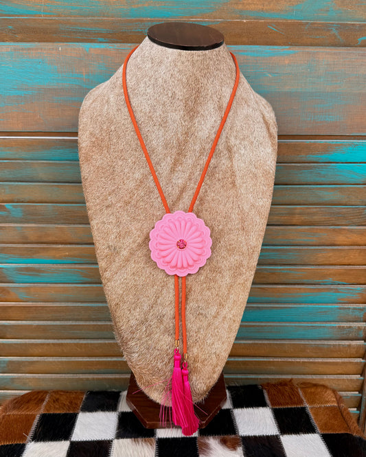 Concho Acrylic Western Bolo