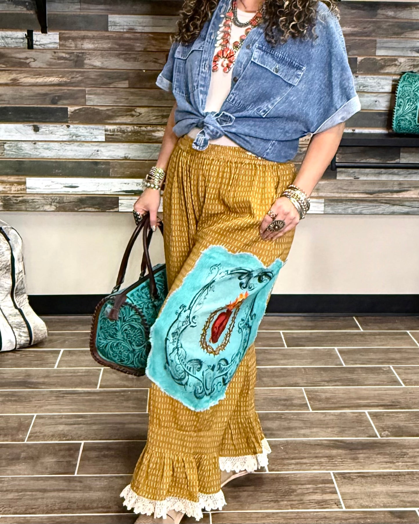 Sacred Heart Linen Pants ￼￼
