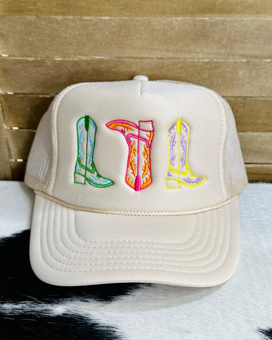 Neon Boots Cap *Cream