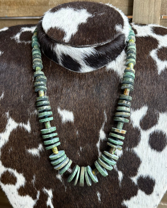 21” Chimney Butte Turquoise Disc Necklace *Native