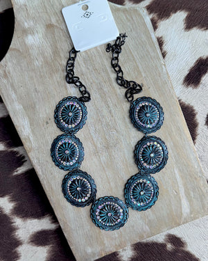 Siete Conchos Necklace *Patina