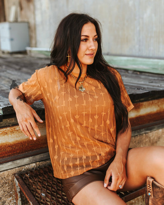 Cowtown Cutesy Mesh Top *Saddle