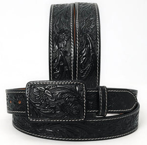 Black AD Tooled  Belt