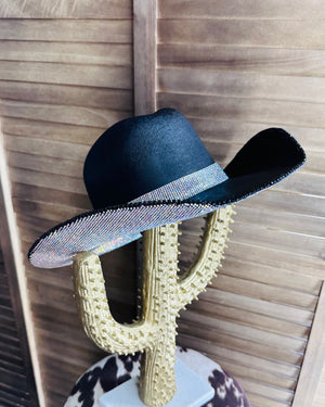 Bling Queen Cowgirl Rhinestone Hat *Black AB