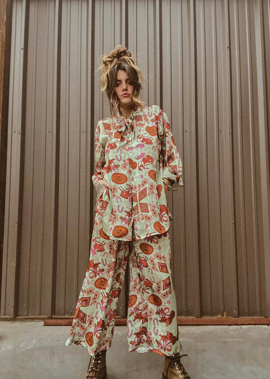 Minty Cowgirl Satin Set