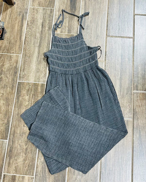 Gray Acid Wash Romper