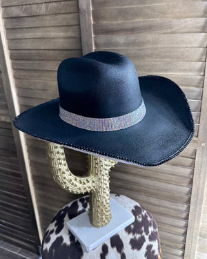 Bling Queen Cowgirl Rhinestone Hat *Black AB