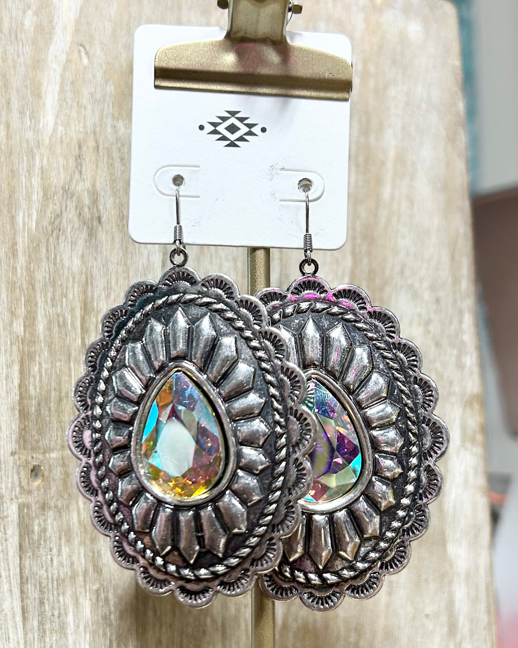 XL Concho Bling Silver Earrings