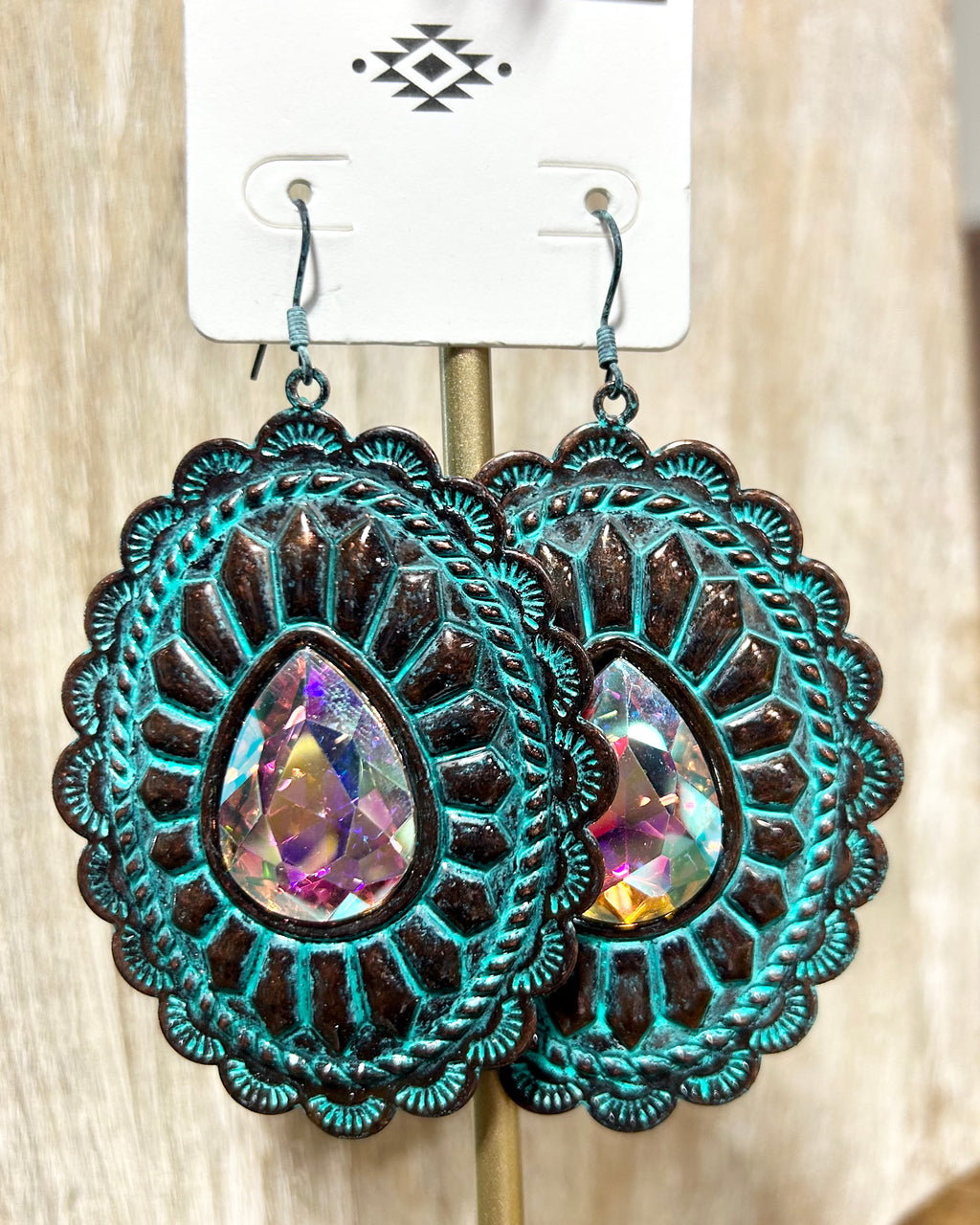 XL Concho Bling Patina Earrings