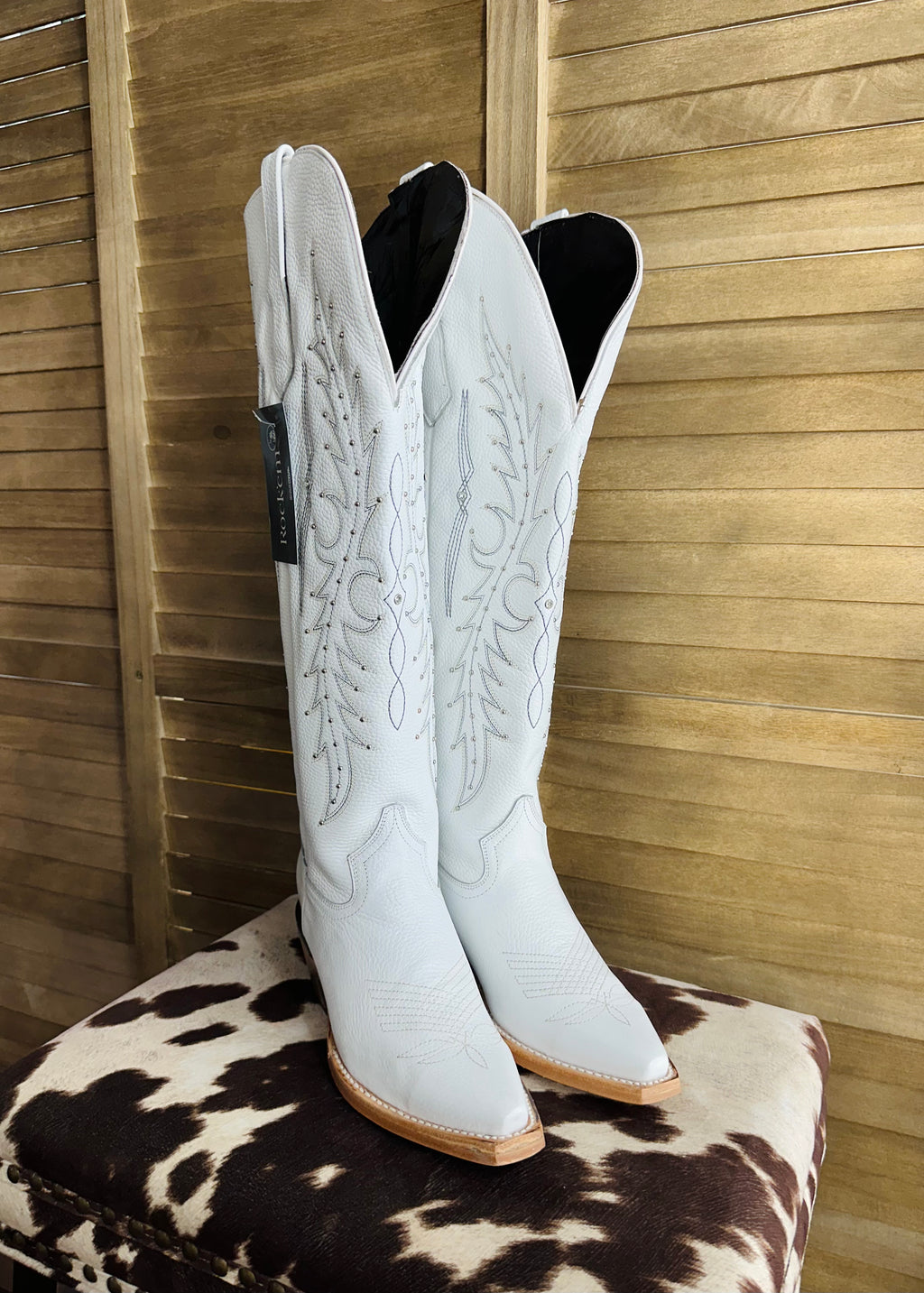 Paulina Tall Wide Calf Boots *White