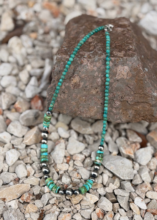 16” Sonoran & Natural Turquoise Stacker Necklace