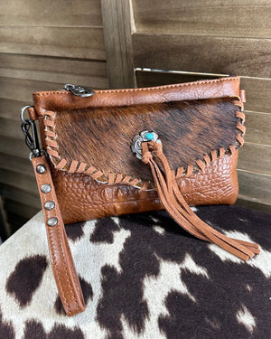 Brown Wristlet Crossbody