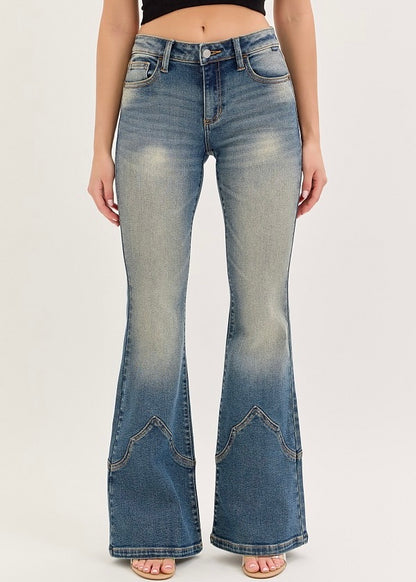 Cello Mid Rise Western Flare Jean