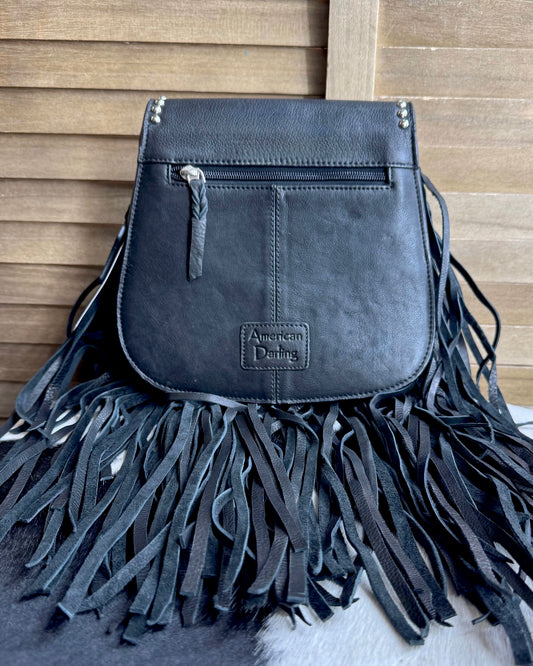Horseshoe Studded Frindge Crossbody Purse