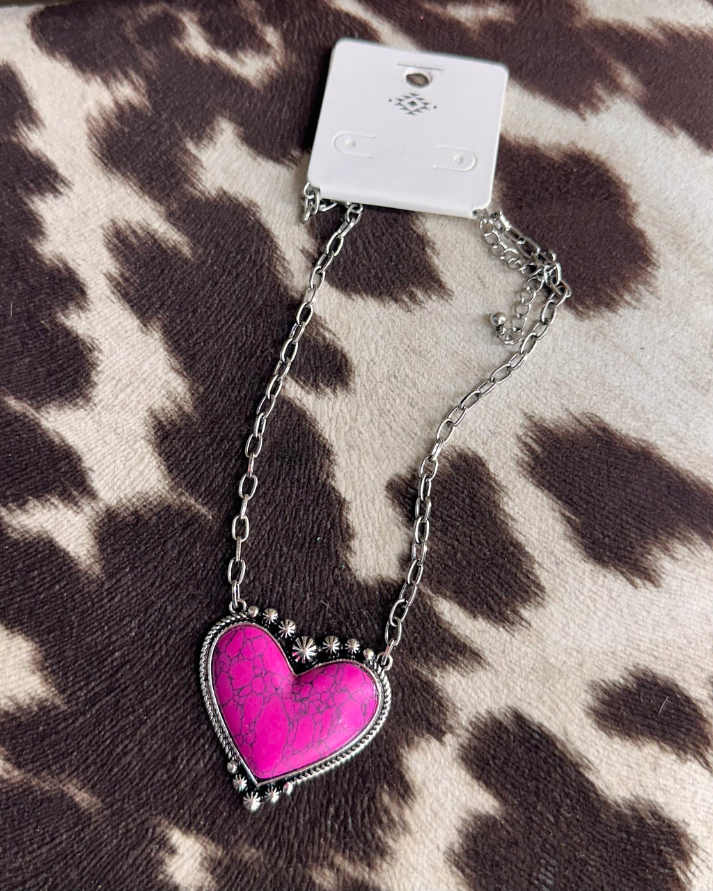 Heart Chain Necklace *Pink