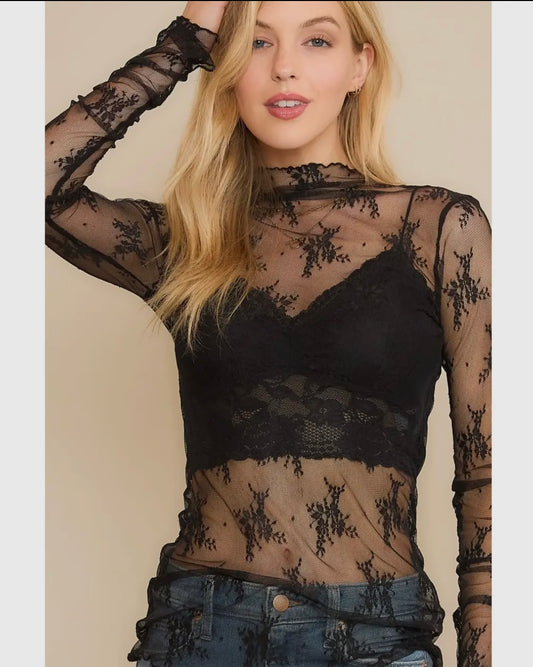Lace Long Sleeve *Black